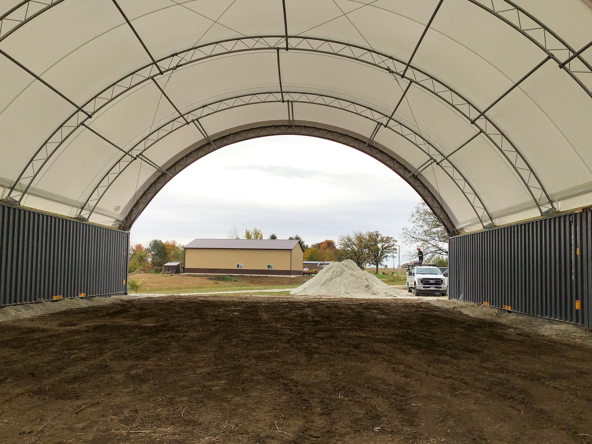 The interior of fabric Portable Buildings in Galesburg IL