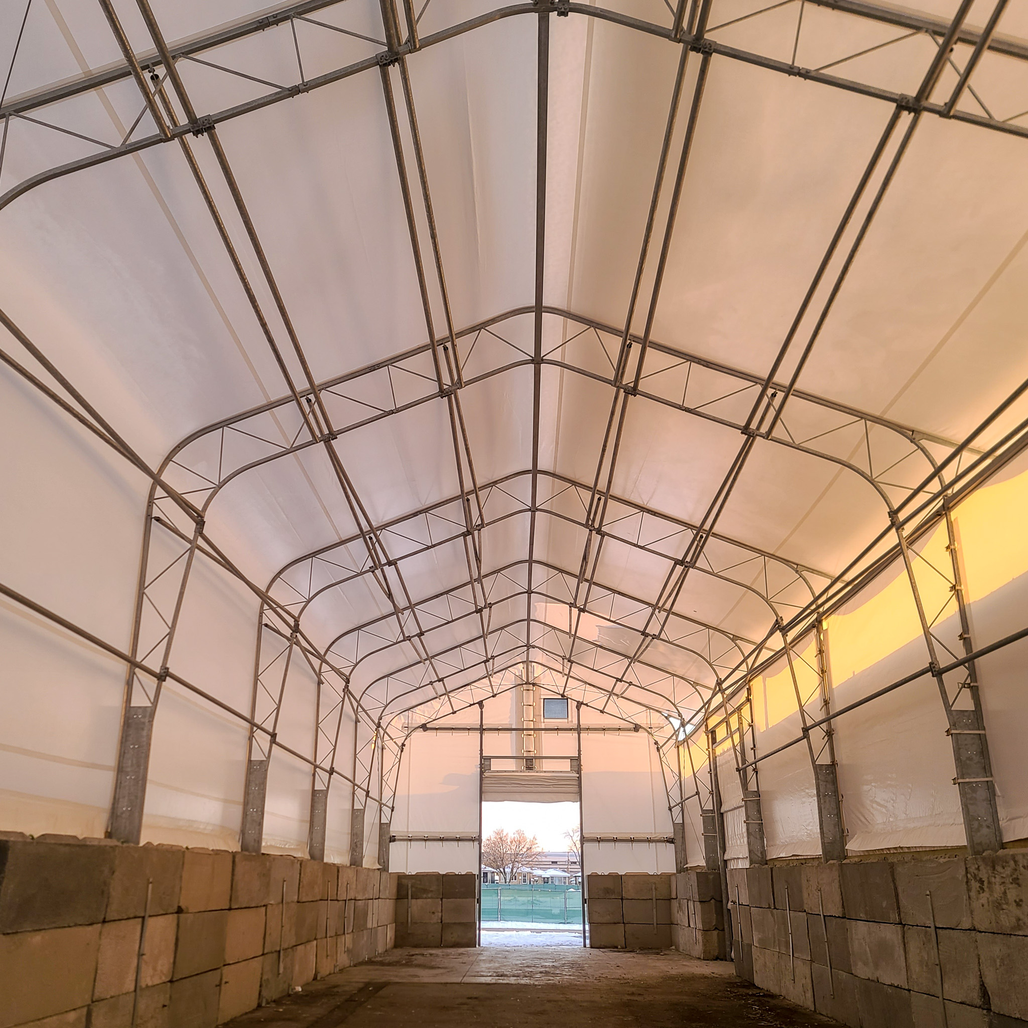 The inside of small Fabric-Covered Buildings in Peoria IL