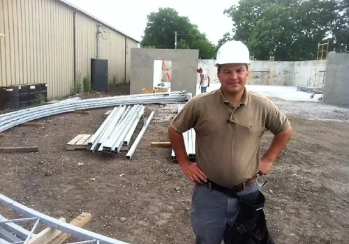 Custom building solutions contractor on commercial construction site